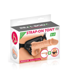 2 en 1 Gode ceinture interchangeable Tony 18 cm - CC514127